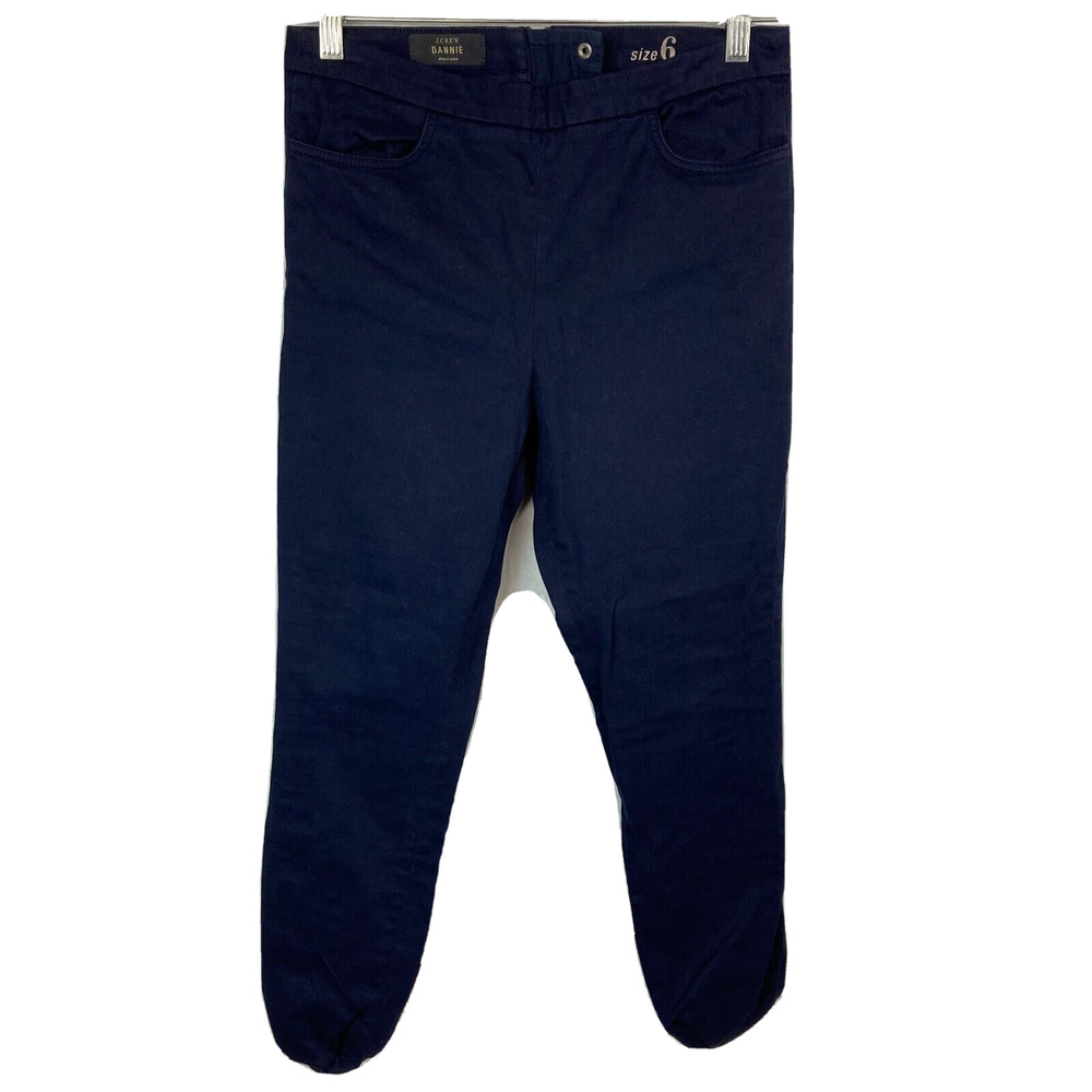 J. Crew Pants Womens Sz 6 Navy Blue Dannie Back Zip Skinny Chino Stretch